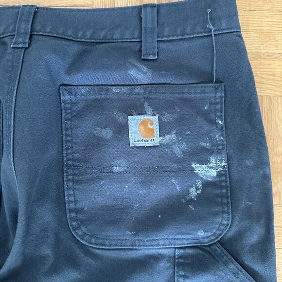 Carhartt Double Knee Carpenter Pants Paint Distress Size 34 x 32 Gray - Picture 7 of 7